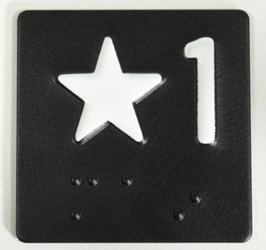 *1 Braille Plate – 4x4, White