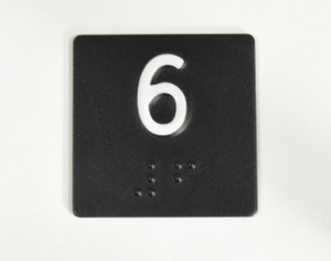 #6 Braille Plate – 4x4, White