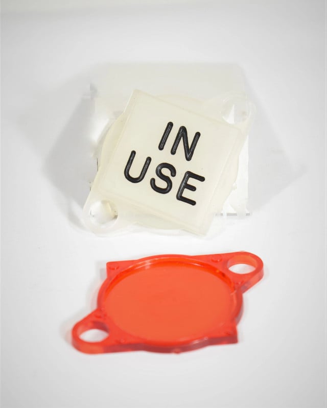 1" Square Illuminated Halo with "IN USE" Text for Pushbutton Panels