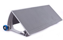 SCS468544-YD escalator step with yellow demarcation, 600mm width, silver finish – fits Schindler SWE, SWU, SDG, SDS models
