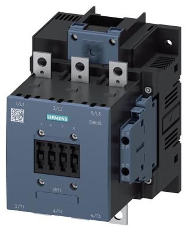 Siemens 3RT1054-6AF36 SIRIUS 3-pole contactor, 115A, 55kW, with 110–127V AC/DC coil, Size S6