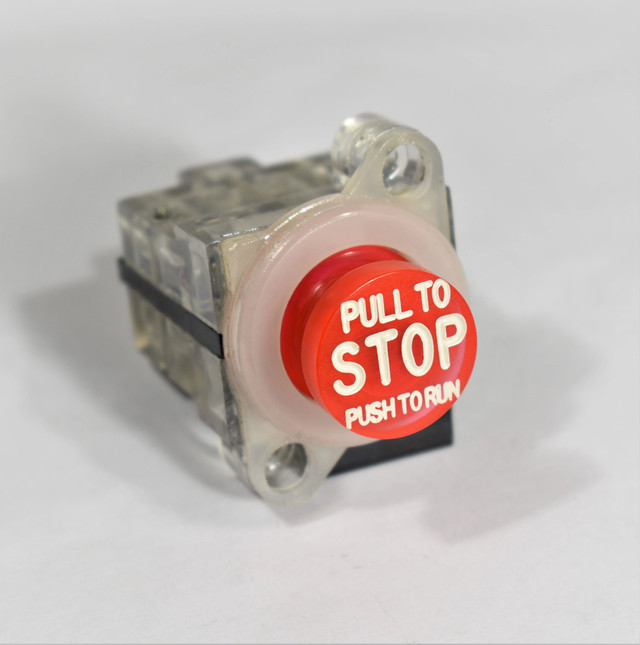 Round Halo with "STOP" Text for Non-Illuminated Push Button