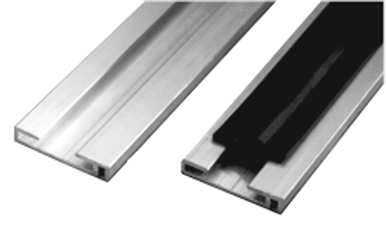 DAA door astragal and holder – 7 ft aluminum elevator door strip with A132 rubber insert