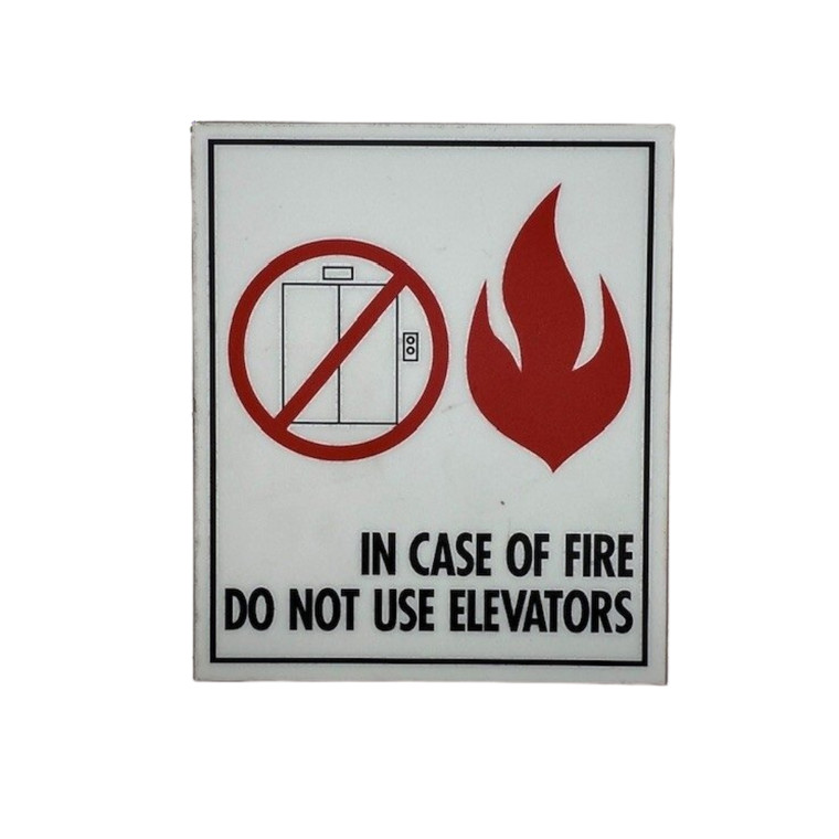 F-225 – SIGN,ELEVATOR FIRE EMERGENCY,6