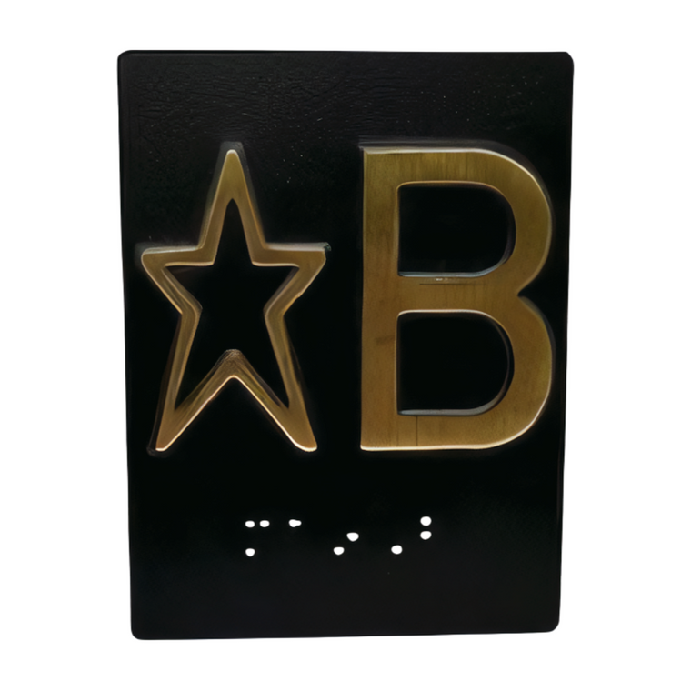 RBJ342-*B – *B Braille Plate – 3x4" Square