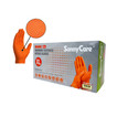 SUNNYCARE, ORANGE, DIAMOND TEXTURED NITRILE GLOVES, 8 MIL, 100 PER BOX, X-LARGE