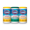 Clorox, Disinfecting Wipes, 7 x 8, Fresh Scent/Citrus Blend, 75/Canister, 3/Pk