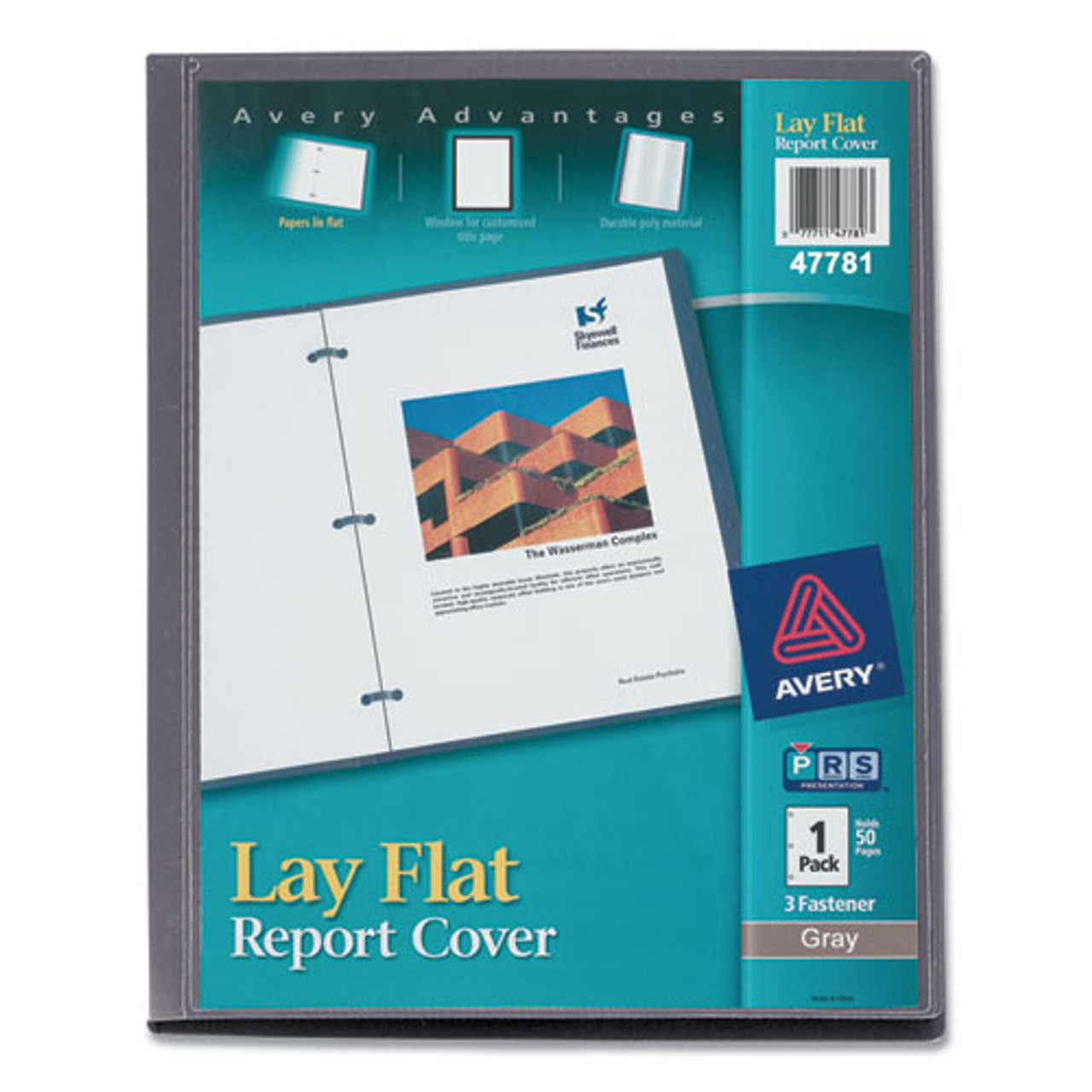 Clear Front Report Covers with Fasteners, Three-Prong Fastener, 0.5  Capacity, 8.5 x 11, Clear/Dark Blue, 25/Box