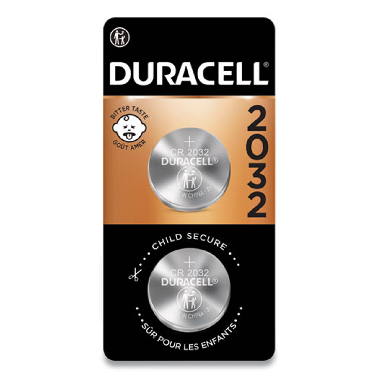 Duracell, Lithium Coin Batteries, 2032, 2/pack (DURDL2032B2PK)