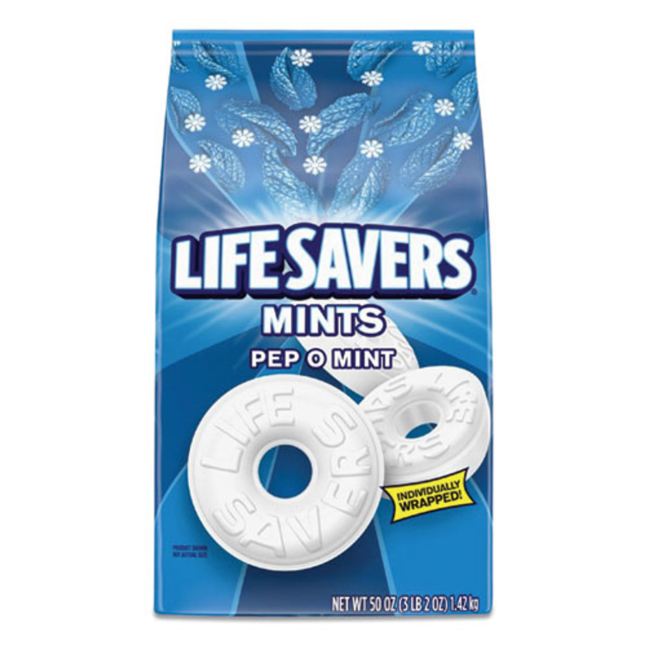 LifeSavers, Hard Candy Mints, Pep-O-Mint, 50 Oz Bag (LFS27625)