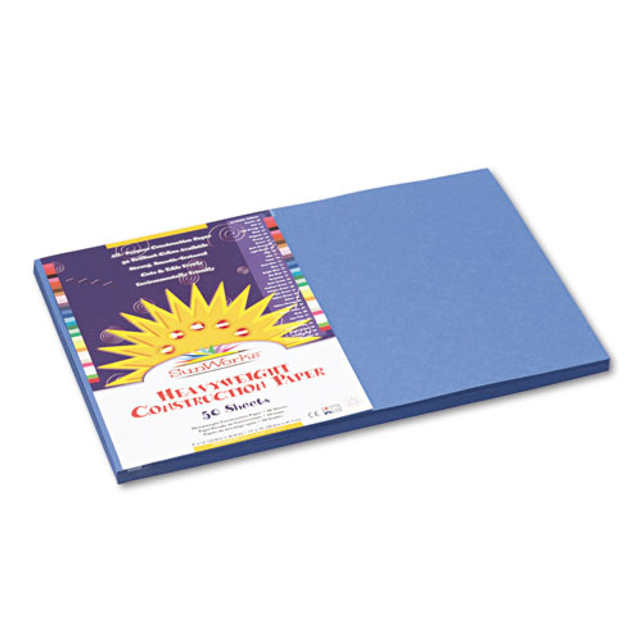 Sunworks, PAC7407, Construction Paper, 50 / Pack, Blue