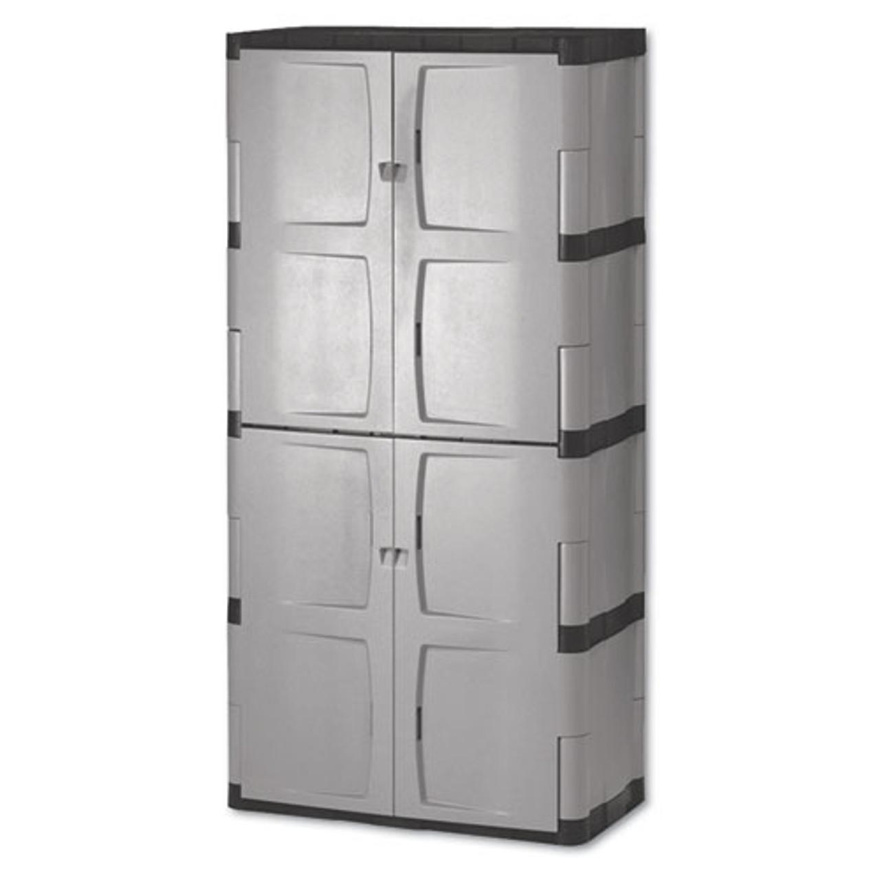 Rubbermaid Double-Door Storage Base Cabinet - Gray/Black