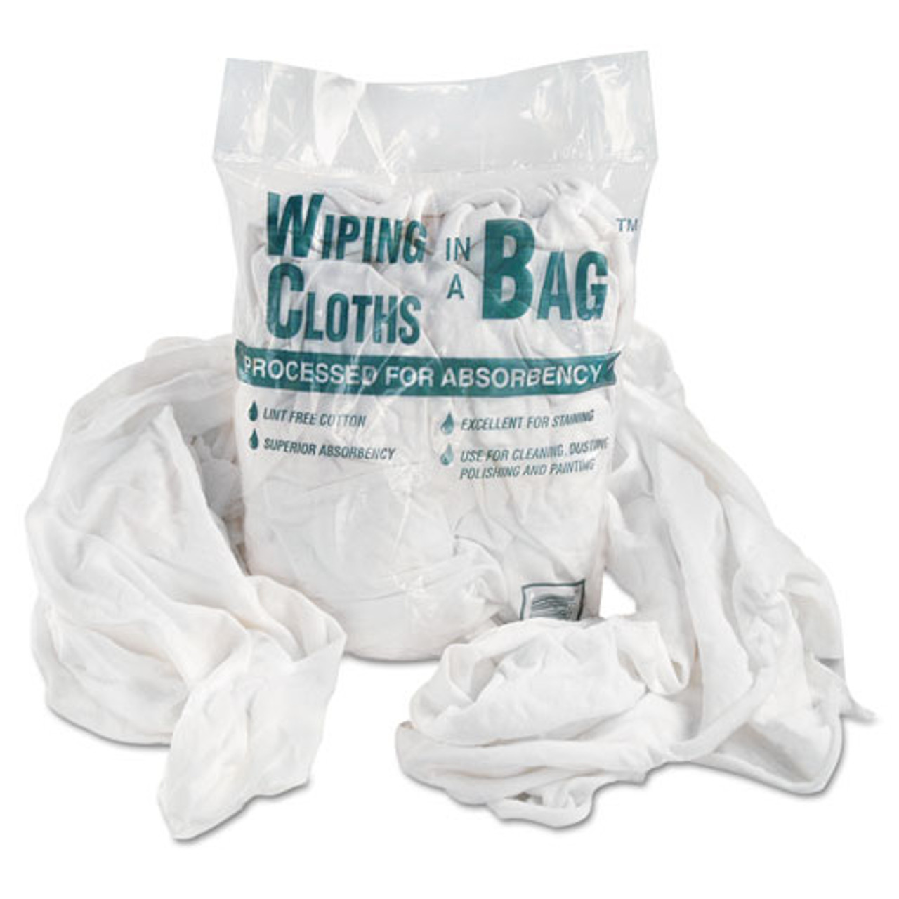 White Knit T-Shirt 100% Cotton Cleaning Rags 25 lbs. Bag- Multipurpose