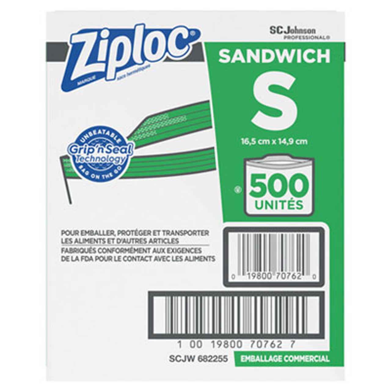 Boardwalk Reclosable Food Storage Bags, Sandwich Bags, 1.15 Mil, 6 1/2 X 5 8/9, 500/Box