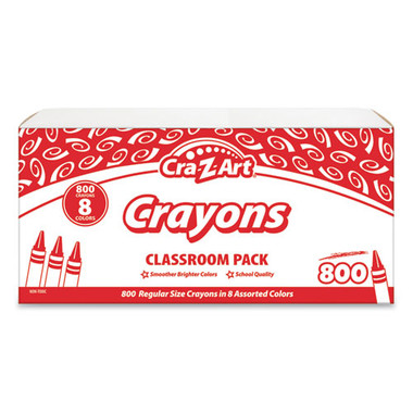 Cra-Z-Art Jumbo Crayons, 8 Assorted Colors, 400/Pack