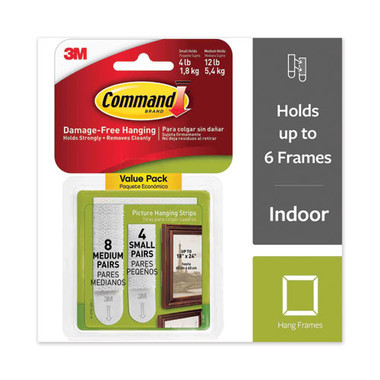 Command Picture Hanging Strips, Value Pack, Large, Removable, 0.75 x 3.65, White, 120 Pairs/Pack