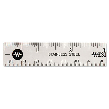 Universal Flat Wood Ruler, Standard/Metric, 6 Long