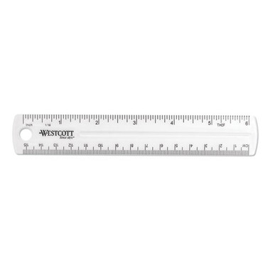 Universal Flat Wood Ruler, Standard/Metric, 6 Long