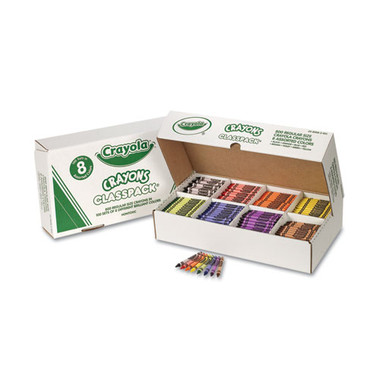 Crayon and Ultra-Clean Washable Marker Classpack, 8 Colors, 128 Each Crayons/Markers,  256/Box - BOSS Office and Computer Products