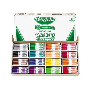 Crayola Ultra-Clean Washable Markers, Broad Bullet Tip, Assorted