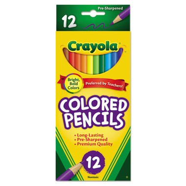 Crayola Erasable Color Pencil Set, 3.3 mm, 2B, Assorted Lead and Barrel Colors, 24/Pack - CYO682424