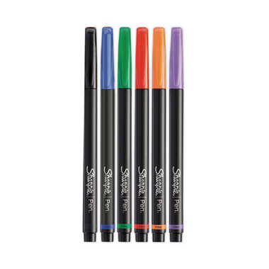 SAN1983967, Sharpie® 1983967 Art Pen Porous Point Pen, Stick, Fine 0.4 mm,  Assorted Ink Colors, Black Barrel, 24/Pack