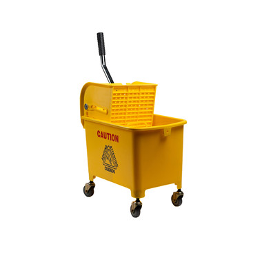 MOP BUCKET/WRINGER COMBOS, SIDE-PRESS, 19 QT, PLASTIC, YELLOW