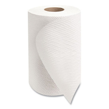 JANITORS FINEST HARDWOUND PAPER ROLL TOWELS, 8" X 350`, WHITE , 12 ROLLS/CASE (5101)