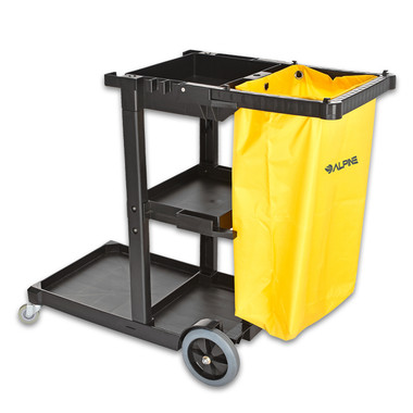 Alpine Industries Janitorial Cleaning Cart with 3 Shelves (463)