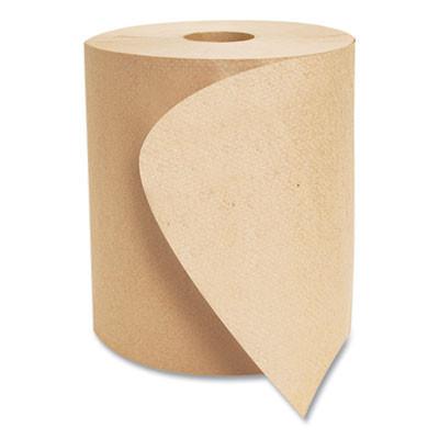 HARDWOUND PAPER ROLL TOWELS, 8" X 800`, NATURAL , 6 ROLLS/CASE (5106)