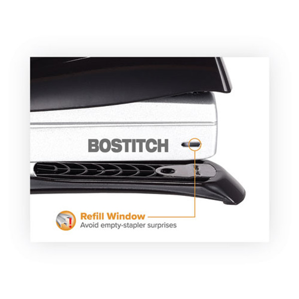 Bostitch® Spring-Powered Premium Desktop Stapler, 25-Sheet Capacity,  Black/Silver