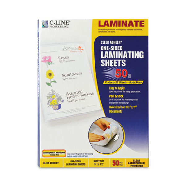 Self-Adhesive Laminating Sheets, 3 mil, 9.25 x 12, Gloss Clear, 50/Box