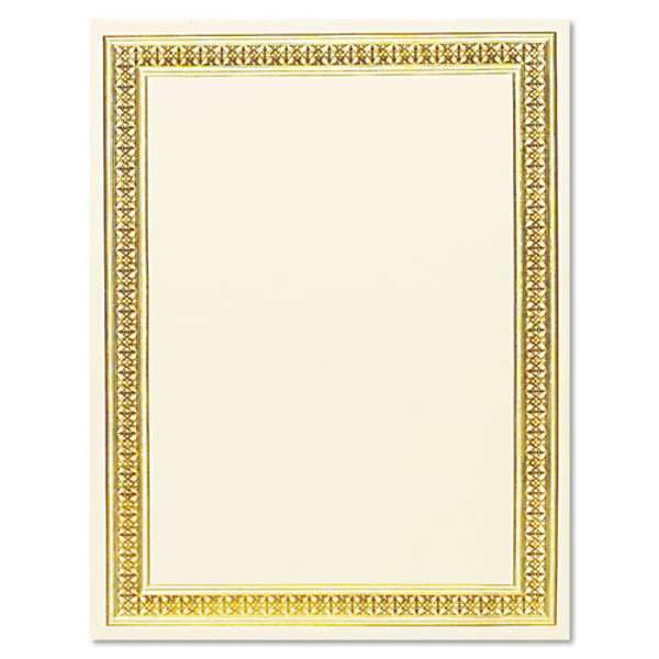 Geographics Optima Gold Blank Award Certificate Paper with Gold Foil Seals,  8.5