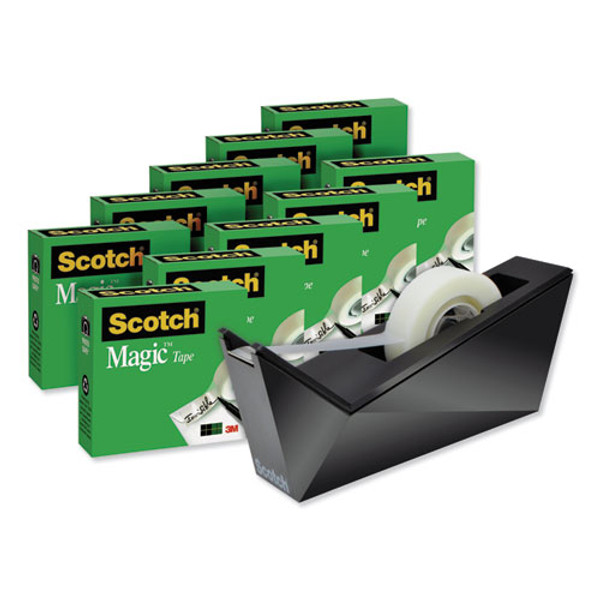 Scotch Magic Tape Desktop Dispenser Value Pack, 1 Core, 0.75 x 83.33 ft, Clear (MMM810C40BK)