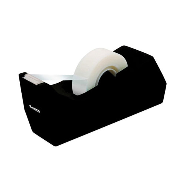 Heavy-Duty Weighted Desktop Tape Dispenser, 3 Core, Plastic