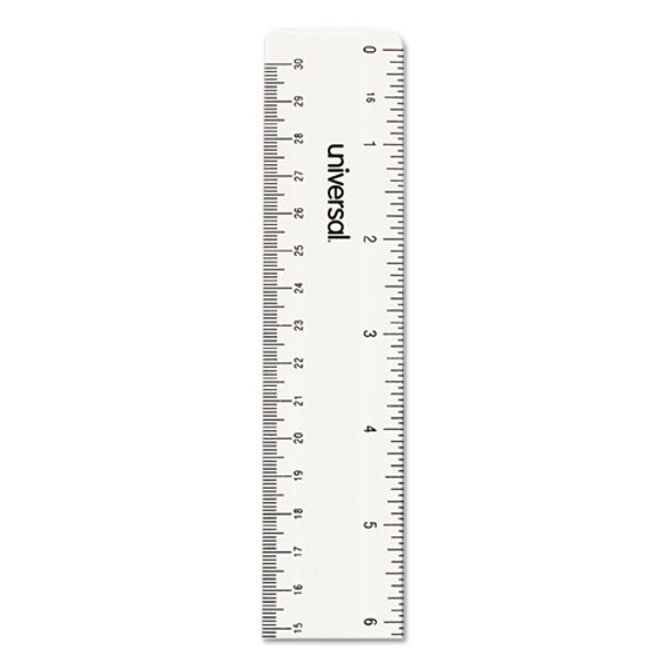 Universal Clear Plastic Ruler, Standard-metric, 12