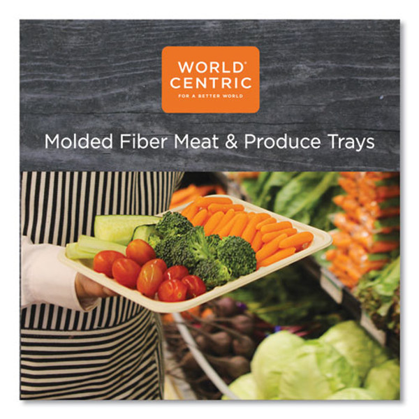 World Centric Fiber Trays, 5-Compartment, 8.5 x 10.24 x 1.01, Natural, Paper, 400/Carton