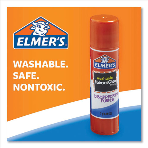 Elmer's Washable School Glue Sticks, 0.24 oz, Applies and Dries