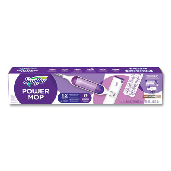 Swiffer WetJet Mop, 11 x 5 White Cloth Head, 46 Purple/Silver