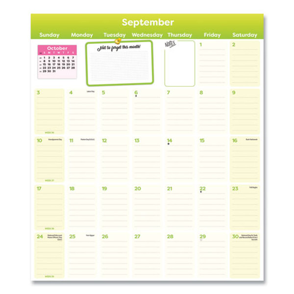 Fridge Planner Magnetized Weekly Calendar With Pads + Pencil, 12 X 12.5,  White/yellow Sheets, 16-month (sept-dec): 2024-2025