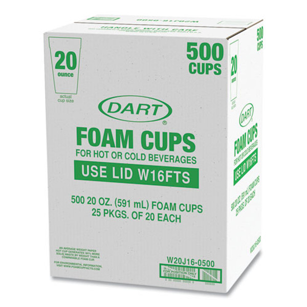 20 oz. Dart Styrofoam Cups 500/Case