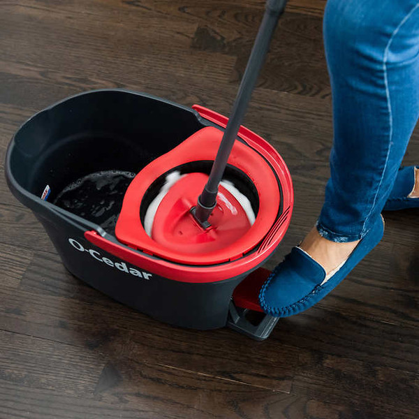 O-Cedar Easy Wring Spin Mop & Bucket System with 1 Extra Refill