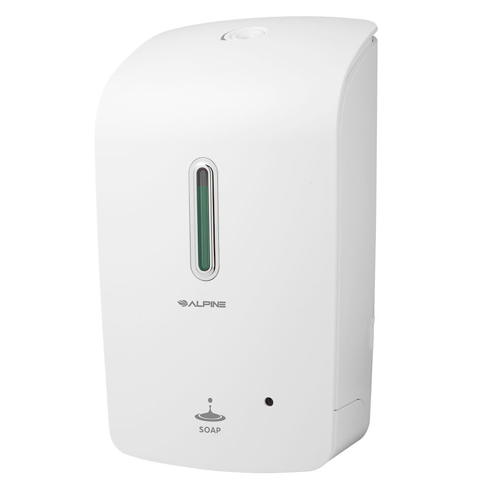 Alpine Industries 421-WHI 33 oz Wall-Mount Liquid Soap Dispenser - Automatic, White