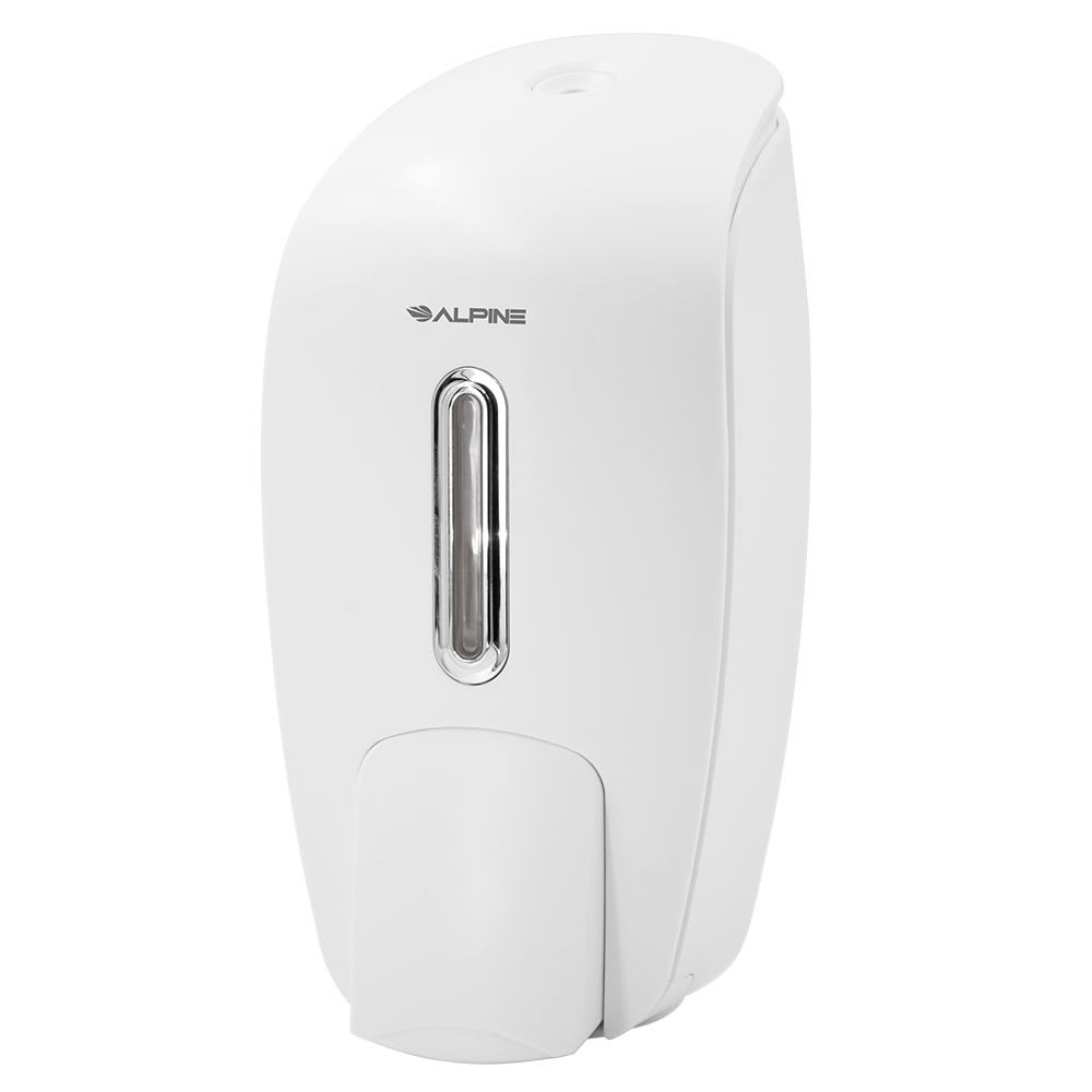 Alpine Industries 27 oz Wall-Mount Liquid Soap & Hand Sanitizer Dispenser, Manual, White (425WHI)