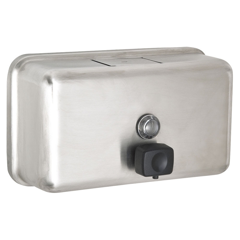 Alpine Industries 40 oz Wall-Mount Liquid Soap Dispenser - Manual, Stainless (424SSB)
