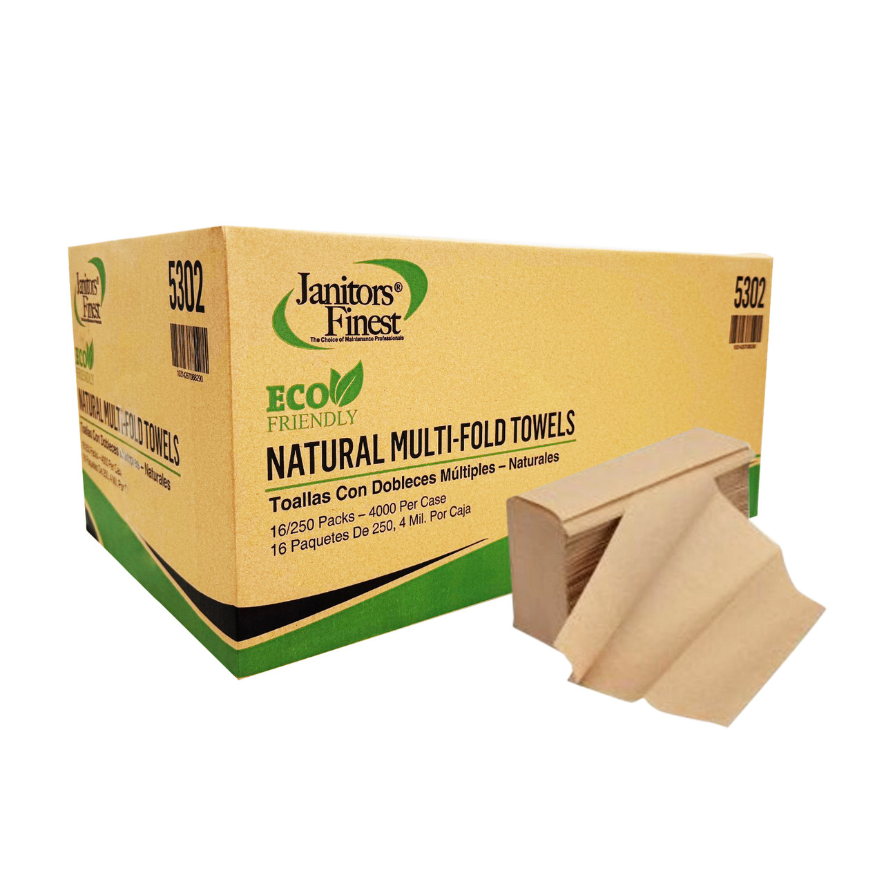Multifold Paper Towels, Kraft, 9.45 x 9.25, 250 Towels/Pack, 16 Packs/Carton