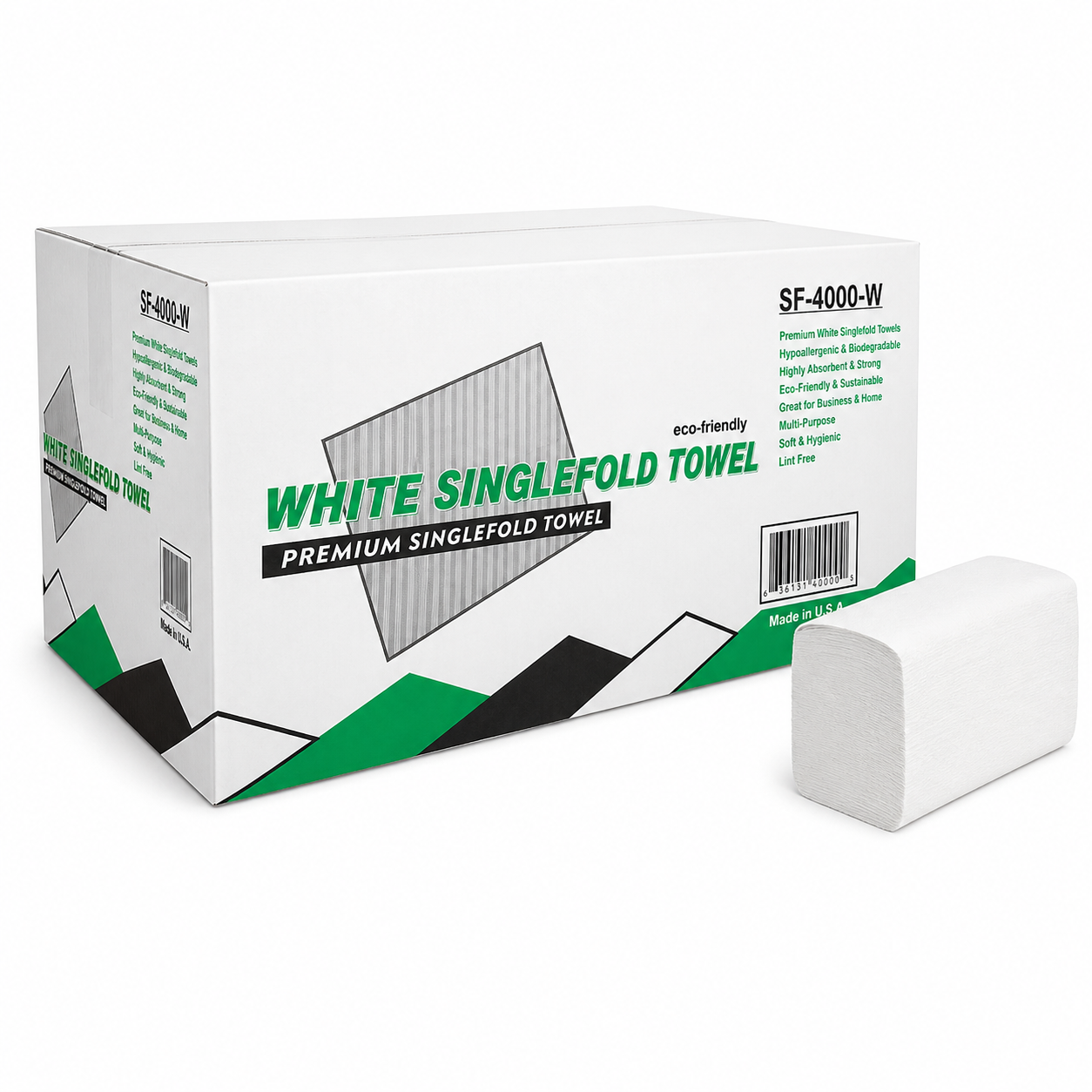 Singlefold Towels, White, 250/Pack, 16 Packs Per Carton (SF4000W)