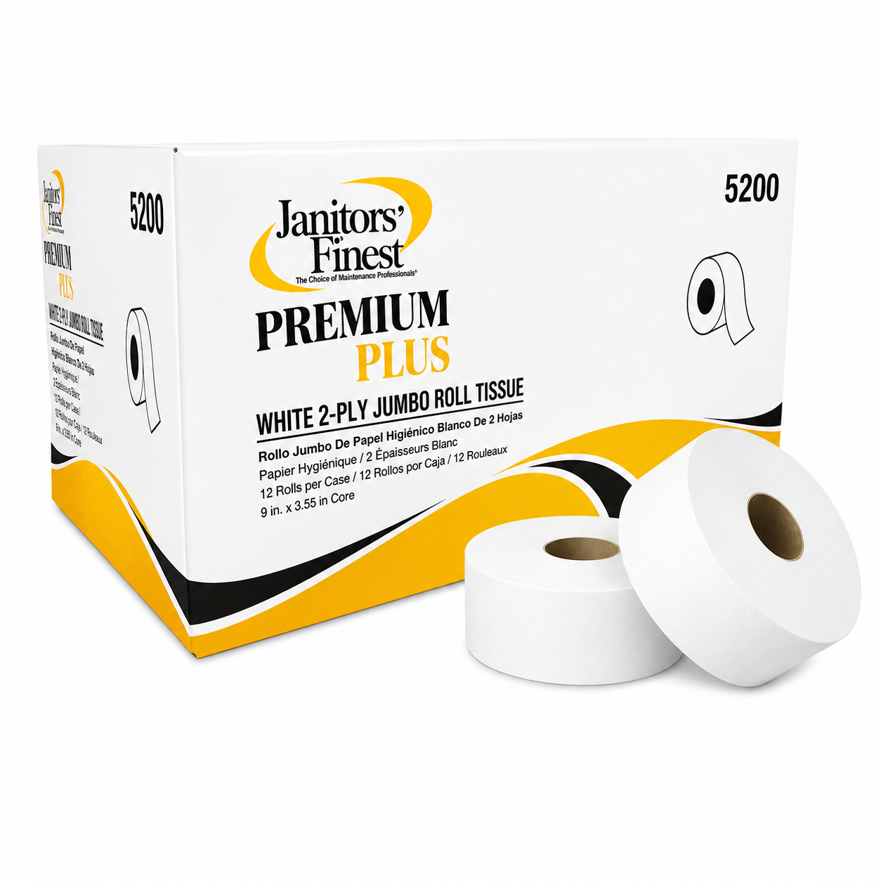 9" Jumbo Bath Tissue, 2-Ply, 12 Rolls/Carton