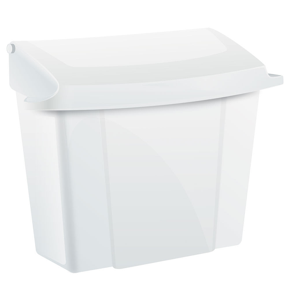 Alpine Industries 451-WHI Wall-Mount Sanitary Napkin Receptacle - 9" x 5" x 10", Plastic, White