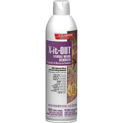 Chase Products, Champion Sprayon® X It Out Vandal Mark Remover, 17.5 oz Aerosol (4385149EA)